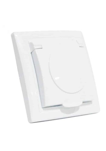 Розетка з заземленням з кришкою біла TINA HOROZ ELECTRIC 112-005-0010-010