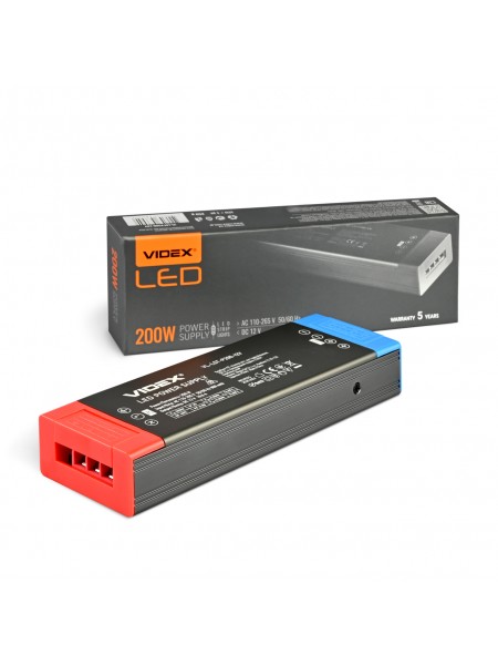 Блок живлення для LED стрічки VIDEX DC12V 16.6A 200W IP20 (VL-LST-P200-12V) VL-LST-P200-12V - 486040