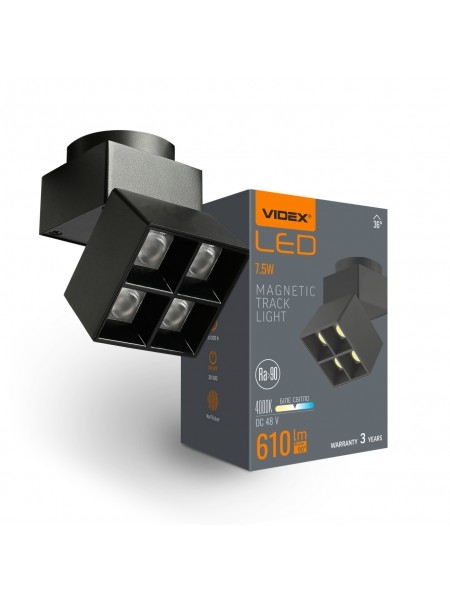 Світильник МАГНІТНИЙ трековий VIDEX LE24B 7.5W 4000K 48V Black VL-TRMS-LE24B - 485784