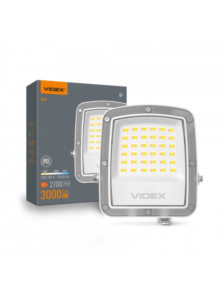 LED прожектор VIDEX F5 30W 3000-5000-6500K 230V White (VL-F5-030CW) VL-F5-030CW - 400424
