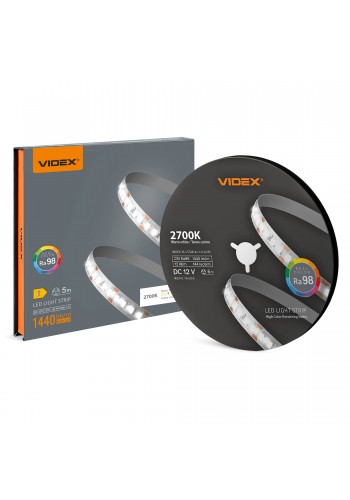 LED стрічка VIDEX DC12V 60W 5M 2700K Ra98 IP20 (VL-LST28144-12122-B5) VL-LST28144-12122-B5 - 489645