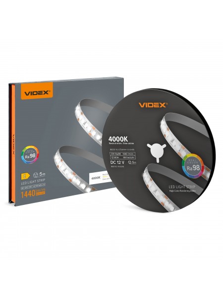 LED стрічка VIDEX DC12V 60W 5M 4000K Ra98 IP20 (VL-LST28144-12124-B5) VL-LST28144-12124-B5 - 489652