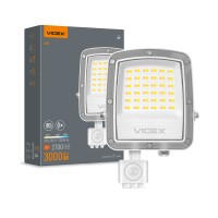 LED прожектор VIDEX F5 30W 3000-5000-6500K з датчиком руху 230V White (VL-F5-030CW-S) VL-F5-030CW-S - 400592