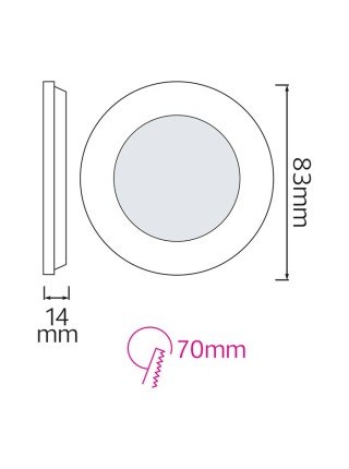 Світлодіодний світильник врізний Slim-3 3W 4200К HOROZ ELECTRIC 
056-003-0003-030