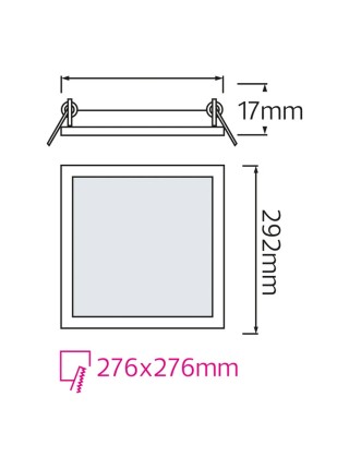 Світлодіодний світильник врізний Slim/Sq-24 24W 6400K HOROZ ELECTRIC 
056-005-0024-020