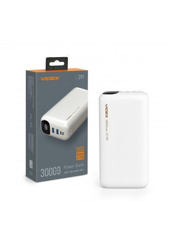 Повербанк 30000mAh VIDEX VPB-297 22.5W White VPB-297-W - 486538