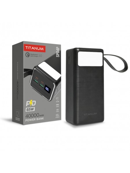 Повербанк 40000mAh TITANUM SP04P PD65W Black TPB-SP04P-B - 486491