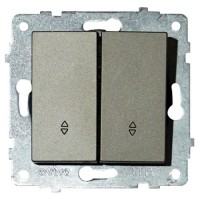 Механізм вимикача прохідний 2-клавішний GRANO антрацит OVIVO 
600-000213-211