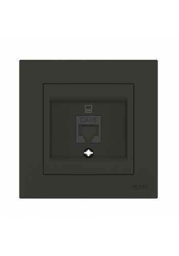 Розетка EL-BI VEGA антрацит матовий комп'ютерна 1-на CAT6 RJ45 ( 510-016700-247 )