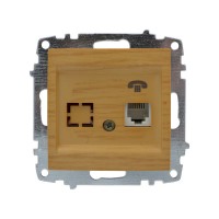 Розетка ELBI ZENA Woodline клен 1-на телефонна без рамки ( 609-012700-221 )