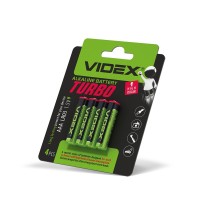Батарейка лужна Videx LR03/AAA Turbo 4шт BLISTER LR03T/AAA 4B - 482349