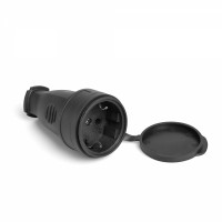Штепсельна розетка IP44 з/з 16А з кришкою TITANUM STANDARD ТF-SK116IP-B - 485142