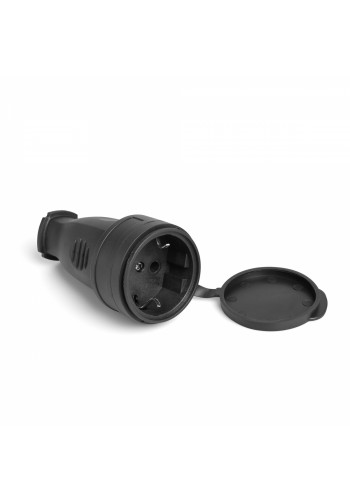 Штепсельна розетка IP44 з/з 16А з кришкою TITANUM STANDARD ТF-SK116IP-B - 485142