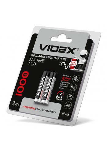 Акумулятори Videx HR03/AAA 1000mAh double blister/2шт HR03/1000/2DB - 291789