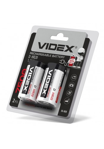 Акумулятори Videx HR20/D 7500mAh double blister/2шт HR20/7500/2DB - 294780