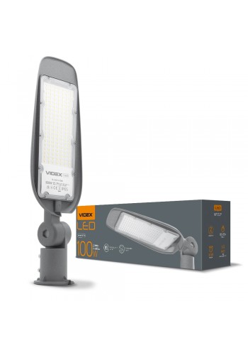 LED ліхтар вуличний VIDEX (поворотний) 100W 5000K Сірий