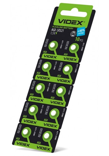 Батарейка годинникова Videx AG 0/LR521 BLISTER CARD 10 шт AG0/10B/1.5V - 291741