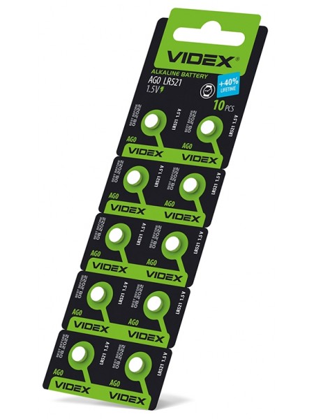 Батарейка годинникова Videx AG 0/LR521 BLISTER CARD 10 шт AG0/10B/1.5V - 291741