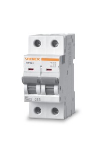 Автоматичний вимикач RS6 2п 63А 6кА С VIDEX RESIST VF-RS6-AV2C63 - 481533