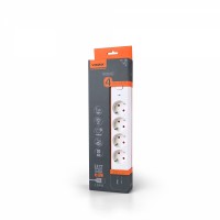 Мережевий подовжувач VIDEX ONCORD з/з 4п 3м (3x1.5мм) 3.4А USB(QC3.0) +USB-C(PD20W) з кнопкою White VF-PD43G1QC1PD-W - 484947