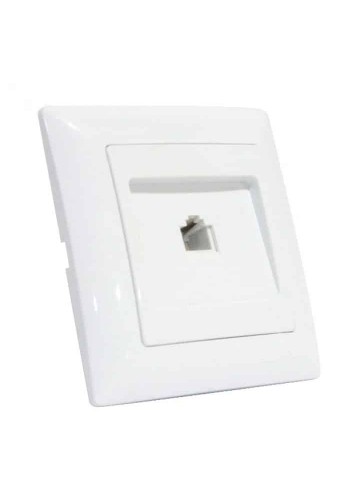 Розетка телефонна біла TINA HOROZ ELECTRIC 112-005-0011-010