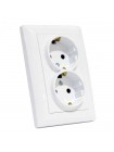 Розетка подвійна з заземленням біла TINA HOROZ ELECTRIC 112-005-0019-010
