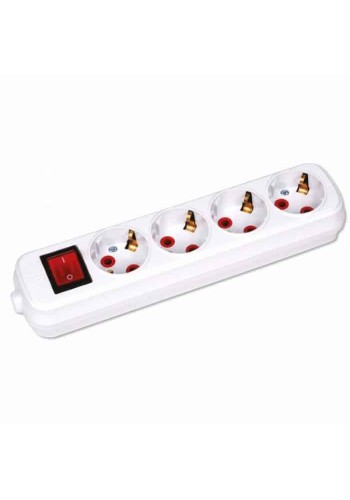 Колодка 4 гнізда з заземленням і вимикачем HOROZ ELECTRIC 200-400-402