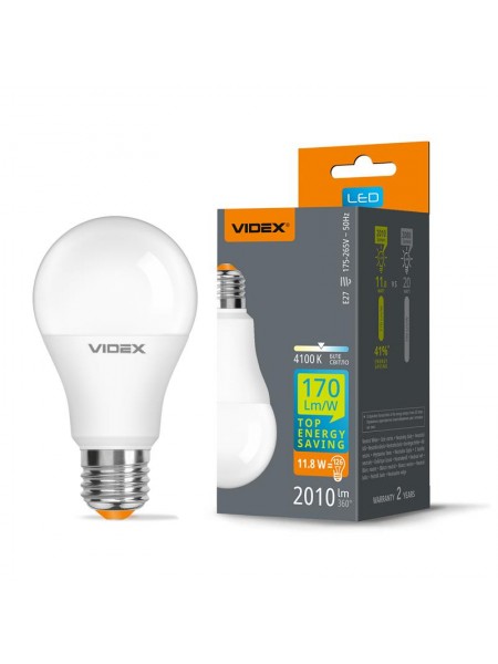 LED лампа VIDEX A60h 11.8W E27 4100K VL-A60h-11274 - 487290