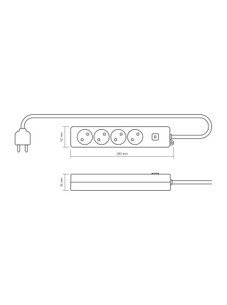 Мережевий подовжувач VIDEX ONCORD б/з 4п 3м з кнопкою White VF-PD43-W - 488266