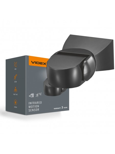 Датчик руху та освітленості VIDEX VL-SPW15B 220V 1200W IP65 інфрачервоний чорний VL-SPW15B - 488518