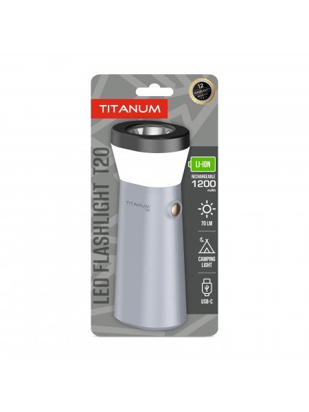 Портативний світлодіодний ліхтарик TITANUM TLF-T20 70Lm Gray TLF-T20 - 489874