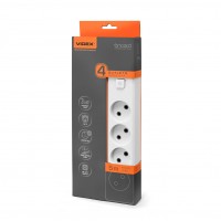 Мережевий подовжувач VIDEX ONCORD б/з 4п 5м з кнопкою White VF-PD45-W - 488273