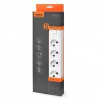 Мережевий подовжувач VIDEX ONCORD б/з 5п 2м з кнопкою White VF-PD52-W - 488280