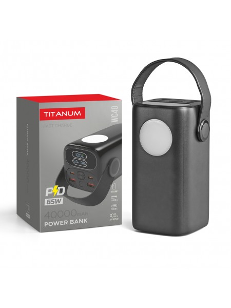Повербанк 40000mAh TITANUM WC40 PD65W Black TPB-WC40-B - 486996