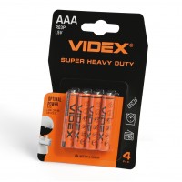 Батарейка сольова VIDEX R03P/AAA 4шт BLISTER R03P/4B/AAA/1.5V - 487245