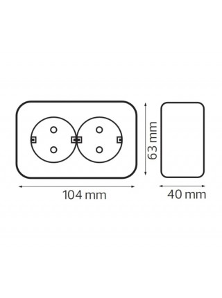 Розетка подвійна з заземленням біла EVA HOROZ ELECTRIC 
112-004-0002-010