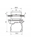 Кнопка Стоп FP5-AA42 1NC червона без фіксації пластик Промфактор