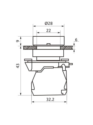 Кнопка Стоп FP5-AA42 1NC червона без фіксації пластик Промфактор