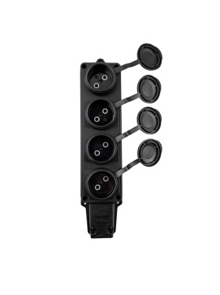 Колодка Violux каучук настінна 4-на без заземлення з кришкою IP44 ( 930720 )