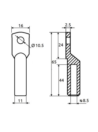 Наконечник мідно-луджений Промфактор DT(G) 35 ( CL/CRG-35-10 )