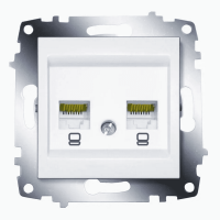 Розетка EL-BI ZENA біла комп'ютерна CAT6 RJ45 2-на без рамки ( 609-010200-248 )
