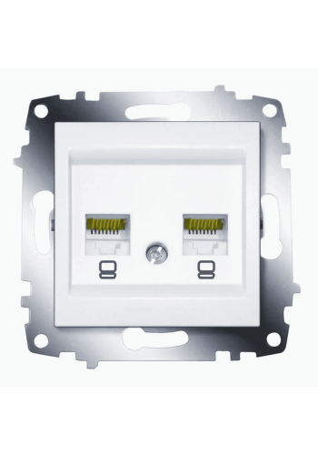 Розетка EL-BI ZENA біла комп'ютерна CAT6 RJ45 2-на без рамки ( 609-010200-248 )