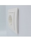Розетка ZENA ELBI біла 1-на з заземленням з рамкою ( 500-010200-217 )