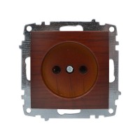 Розетка ELBI ZENA Woodline червоне дерево 1-на без заземлення без рамки ( 609-012900-215 )