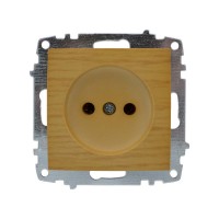 Розетка ELBI ZENA Woodline клен 1-на без заземлення без рамки ( 609-012700-215 )