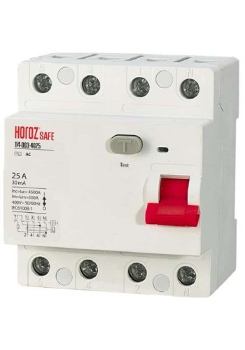 ПЗВ SAFE 25А 4P HOROZ ELECTRIC 114-003-4025-010