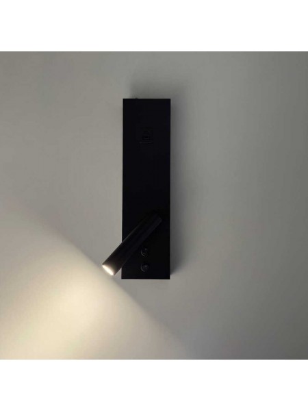 Світильник настінний Violux BITRIX-W USB 15W 3000/4200/6000K 865Lm IP20 чорний ( 553105 )