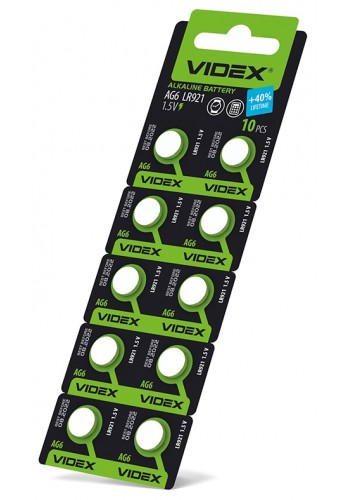 Батарейка годинникова Videx AG 6/LR921 BLISTER CARD 10 шт AG6/10B/1.5V - 291697