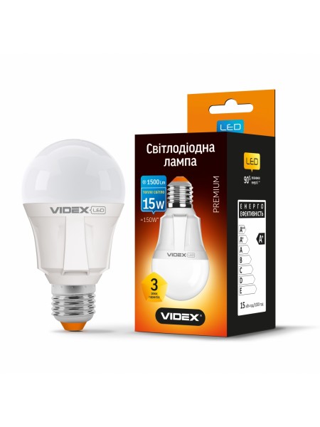 LED лампа VIDEX A60 15W E27 3000K 220V