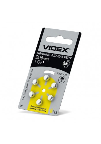 Батарейка повітряно цинкова Videx ZA10 (PR70) BLISTER 6 ZA10 (PR70) B6 - 294278